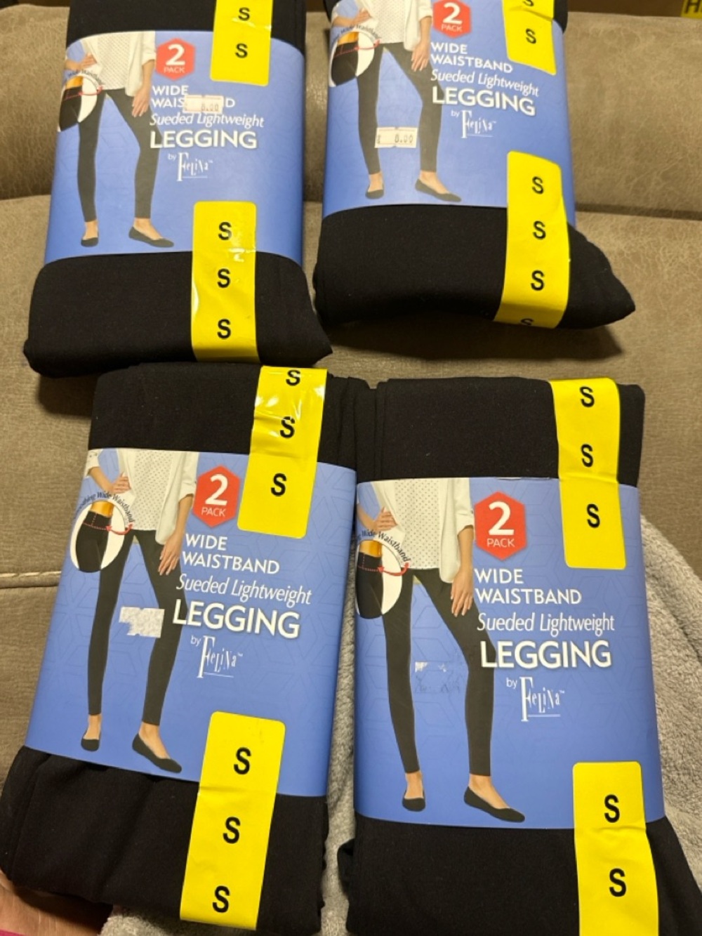 Felina Sueded Lightweight Leggings 2-Pack Black Small NEW Multi Qty - Picture 2 of 3